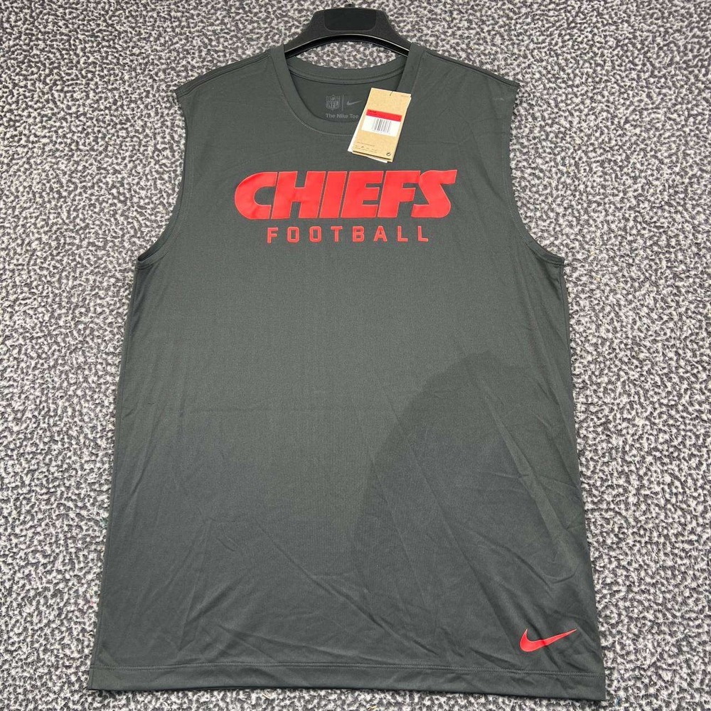 Nike Kansas City Chiefs NFL Dri-FIT Shirt Men Large Gray Sleeveless New L